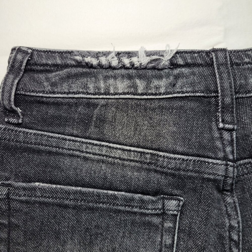 Risen High Rise Distressed Black Denim Shorts Raw Hem Cutoff Small - Picture 11 of 12